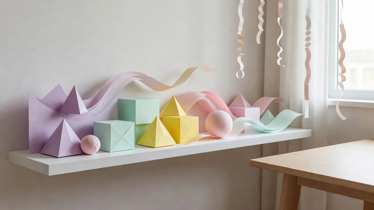 Dekoracje z papieru: od geometrycznych figur do łagodnych fal