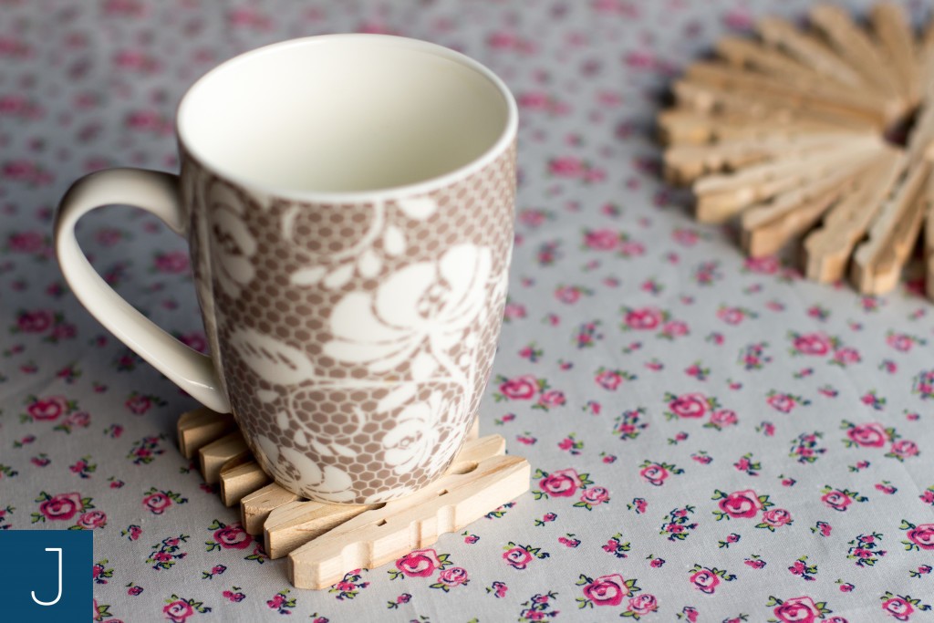 Drewniane podkładki pod kubek - kwiaty | Justine Crafts